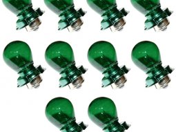 Ampoules / lampes 12v 15w vert culot P26S (boite de 10) *Déstockage !
