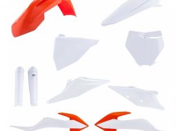 Kit plastique complet Acerbis KTM 125 SX19-22 Blanc / Orange Brillant