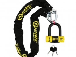 Antivol Auvray X.Lock (chaine + U) chaine 1.20m, lasso maillon diamètre 12mm, U Xtrem mini (classe SRA)