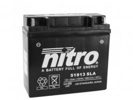 Batterie 12v 20ah 51913 marque Nitro sla sans entretien prête à l'emploi