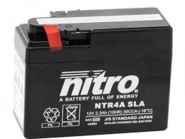 Batterie 12v 4ah ntr4a marque Nitro sla sans entretien prête à l'emploi