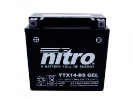Batterie gel AGM 12v 12ah (YTX14-BS) sans entretien prêt à l'emploi (dimension: Lg150xL86xH145)