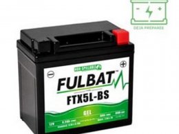 Batterie gel FTX5L-BS 12V 5 AH (équivalente à une YTX5L-BS) prêt à l'emploi sans entretien (dimension: Lg113 L70 H105)
