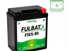 Batterie gel FTX7L-BS 12V 6 AH (équivalente à une YB9-B) prêt à l'emploi sans entretien (dimension: Lg113 L70 H130)