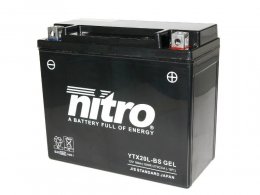 Batterie gel NTX20L-BS 12V 18 AH (équivalente à une YTX20L-BS) prêt à l'emploi sans entretien (dimension: Lg175 L85 H155)