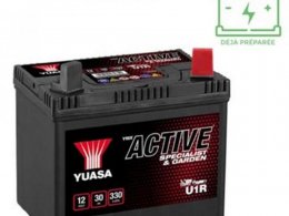 Batterie marque Yuasa u1r-9 12v30ah lg 194 l126 h183 330a -sla sans entretien - motoculture