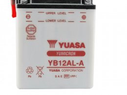 Batterie marque Yuasa YB12AL-A 12V-12A pour maxi-scooter aprilia atlantic / scarabeo / peugeot satelis 125