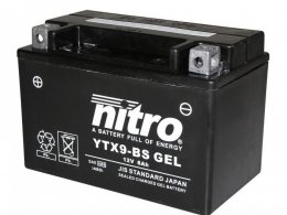 BATTERIE MOTO / SCOOT / QUAD 12V 8 Ah YTX9-BS GEL NITRO SANS ENTRETIEN GEL PRET A L'EMPLOI (Lg150xL86xH105)