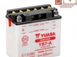 Batterie yb7-a (12n7-4a) 12v8ah (sans acide) marque Yuasa pour maxi-scooter elystar 125 / typhoon / 125 / vespa