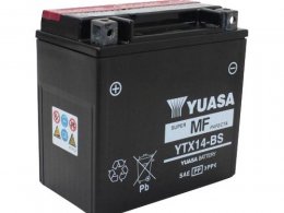 Batterie YTX14-BS 12v / 12ah Yuasa pour moto, quad, maxiscooter (Piaggio Mp3 400/500cc)