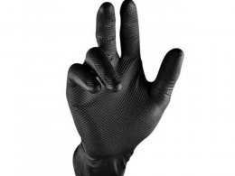 Boite de 50 gants d'atelier jetable t 9 l nitrile haute resistance couleur noir