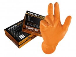 Boite de 50 gants d'atelier jetable t10 xl nitrile haute resistance couleur orange