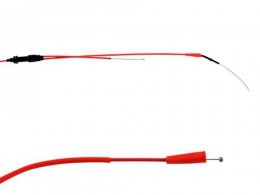 Câble de transmission gaz teflon rouge marque Doppler pour 50 à boite derbi senda 2000>2006 euro2