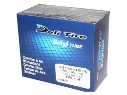 Chambre à air Deli tire 18 pouces 3.25 + 3.50 x18 - 100/90x18 et 110/80x18 valve standard droite TR-4