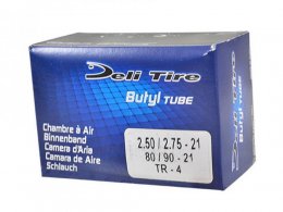 Chambre à air marque Deli Tire pour moto 21 pouces 2.50-2.75-3.00x21 - 80/90 - 90/90x21 (valve droite tr4)