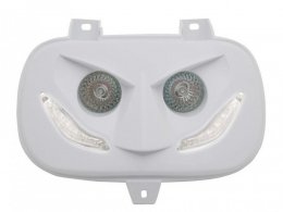 Double optique Replay RR8 blanc avec leds blanches pour scooter mbk booster / yamaha bws 1999>2003