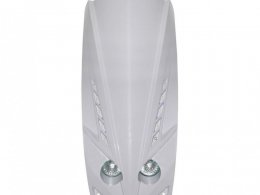 Face avant blanc brillant double optique avec leds blanches pour compteur triangulaire (2x20w + leds) pour scooter peugeot ludix
