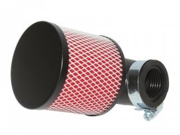 Filtre à air cylindrique noir et blanc fixation orientable de 0 a 90 degrés Ø35 / 28mm