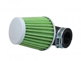 Filtre à air KN middle vert et blanc fixation orientable Ø35 / 28mm
