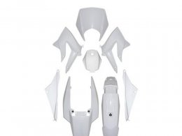 Kit carrosserie (8 pièces) blanc pour moto derbi senda drd racing après 2011 / rx après 2011