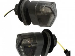 Paire de clignotants universel mini 3rs à leds fumé-noir (homologué CE) montage idéal pour maxi scooter piaggio mp3