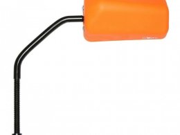 Rétroviseur F1 rubber mat orange fluo diamètre 8 réversible (tige longue noir) pour scooter