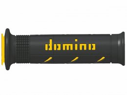 Revêtements poignée 120mm / 125mm marque Domino road bi-composants couleur noir / jaune a250