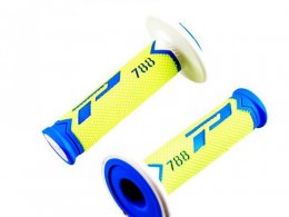 Revêtements poignees marque ProGrip 788 bleu / jaune fluo / blanc triple densite 115mm