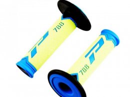 Revêtements poignees marque ProGrip 788 bleu / jaune fluo / noir triple densite 115mm