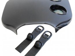Tête de fourche plaque phare enduro bi halogène pour moto 50 à boite (noir, livré avec fixation)