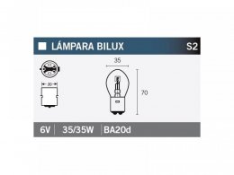 Ampoule Vicma S2 BA20D Bilux 6V 35/35W