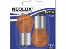 Ampoules Neolux 12V-21W BAU15S avec ergot dÃ©calÃ© orange (x2)