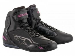 Baskets moto femme Alpinestars Stella Faster 3 noir/fuchsia