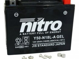 Batterie NITRO N50N8L-A 12v 20 Ah GEL sans entretien prÃªt l'emploi