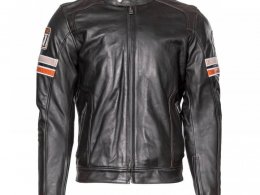 Blouson cuir rag Helstons Elron marron/orange/beige