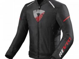 Blouson textile Rev'it Sprint H2O noir/rouge neon