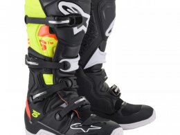 Bottes cross Alpinestars Tech 5 noir/rouge fluo/jaune fluo