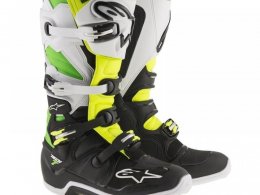 Bottes cross Alpinestars Tech 7 noir/blanc/vert/jaune fluo