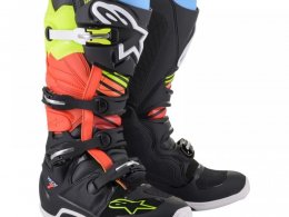 Bottes cross Alpinestars Tech 7 noir/jaune fluo/rouge fluo