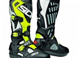 Bottes cross Sidi Atojo SRS blanc/noir/jaune fluo