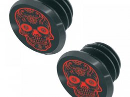 Bouchon de cintre VTT Switch Skull noir-rouge (paire)