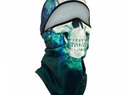 Cagoule convertible Zan Headgear Sportflexâ¢ Paint skull vert/bleu