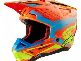 Casque cross Alpinestars S-M5 Action 2 orange fluo/cyan/yellow fluo EC