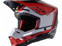 Casque cross Alpinestars S-M5 Beam noir/gris/rouge brillant