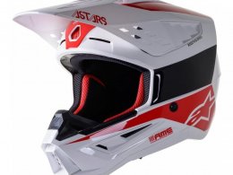 Casque cross Alpinestars S-M5 Bond blanc/rouge brillant