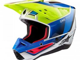 Casque cross Alpinestars S-M5 Sail yellow fluo/enamel blue/silver ECE