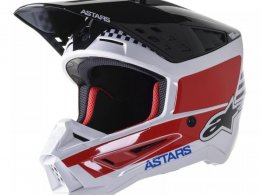 Casque cross Alpinestars S-M5 Speed blanc/dark bleu/rouge brillant