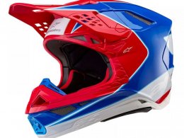 Casque cross Alpinestars Supertech S-M10 Aeon bright red/blue ECE 22.0