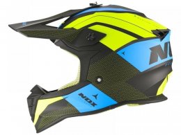 Casque cross Nox N633 ADN jaune fluo/bleu