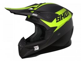 Casque cross Shot Pulse Line jaune fluo mat